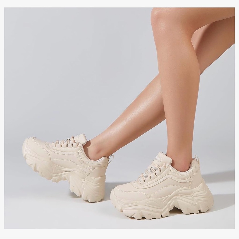 Kip Wok: Platform Cream Women's Sneakers